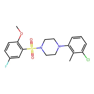 1-(3-chloro-2-methylphenyl)-4-(5-fluoro-2-methoxyphenyl)sulfonylpiperazine structure