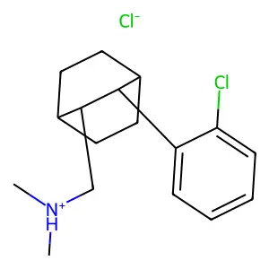 [(2R)-3-(2-chlorophenyl)-2-bicyclo[2.2.2]octanyl]methyl-dimethylazanium chloride structure