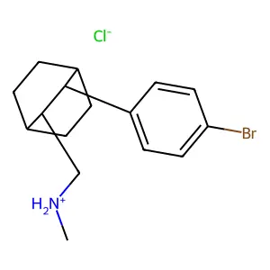 [(2R)-3-(4-bromophenyl)-2-bicyclo[2.2.2]octanyl]methyl-methylazanium chloride structure