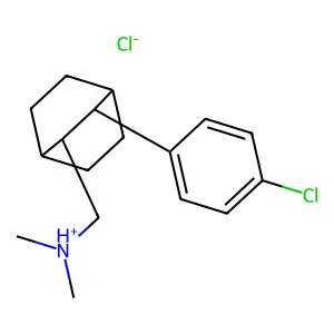 [(2R,3S)-3-(4-chlorophenyl)-2-bicyclo[2.2.2]octanyl]methyl-dimethylazanium chloride structure