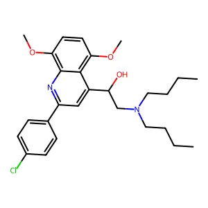 1-[2-(4-chlorophenyl)-5,8-dimethoxyquinolin-4-yl]-2-(dibutylamino)ethanol structure