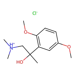 Benzyl alcohol, 2,5-dimethoxy-alpha-(dimethylaminomethyl)-alpha-methyl-, hydrochloride structure