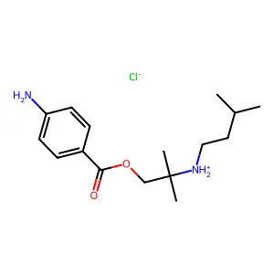 Benzoic acid, p-amino-, (2-(isoamylamino)-2-methyl)propyl ester, hydrochloride structure