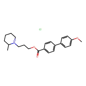 3-(2-methylpiperidin-1-ium-1-yl)propyl 4-(4-methoxyphenyl)benzoate chloride structure
