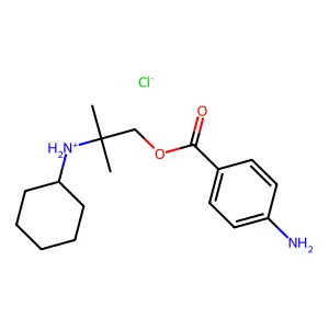 [1-(4-aminobenzoyl)oxy-2-methylpropan-2-yl]-cyclohexylazanium chloride structure