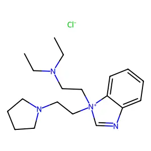 Benzimidazole, 1-((2-diethylaminoethyl)-2-(pyrrolidin-1-yl)ethyl)-, hydrochloride structure