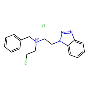 2-(benzotriazol-1-yl)ethyl-benzyl-(2-chloroethyl)azanium chloride structure