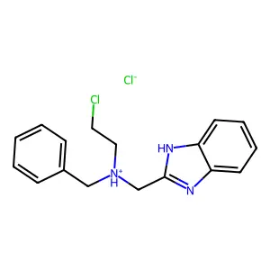 BENZYLAMINE, N-(2-BENZIMIDAZOLYLMETHYL)-N-(2-CHLOROETHYL)-, HYDROCHLORIDE structure