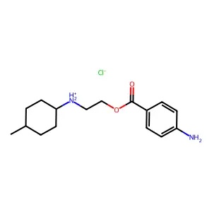 p-Aminobenzoic acid 2-((4-methylcyclohexyl)amino)ethyl ester hydrochloride structure