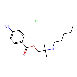[1-(4-aminobenzoyl)oxy-2-methylpropan-2-yl]-pentylazanium chloride structure