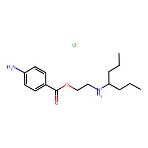 p-Aminobenzoic acid 2-((1-propylbutyl)amino)ethyl ester hydrochloride structure