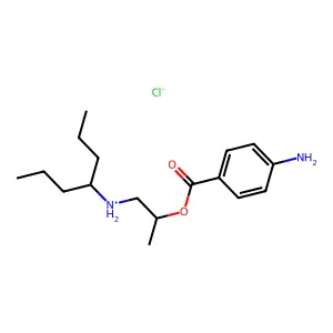 Benzoic acid, p-amino-, 1-methyl-2-((1-propylbutyl)amino)ethyl ester, hydrochloride structure