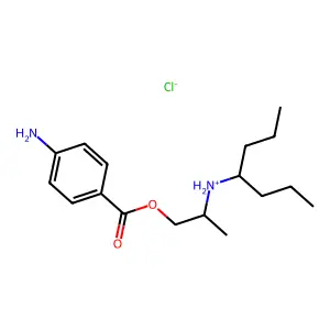 p-Aminobenzoic acid 2-((1-propylbutyl)amino)propyl ester hydrochloride structure