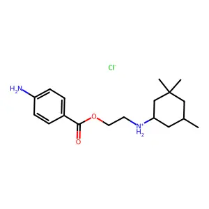 Benzoic acid, p-amino-, 2-((3,3,5-trimethylcyclohexyl)amino)ethyl ester, hydrochloride structure