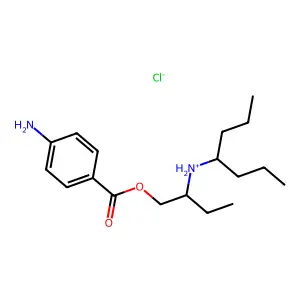 BENZOIC ACID, p-AMINO-, 2-(1-PROPYLBUTYLAMINO)BUTYL ESTER, HYDROCHLORIDE structure