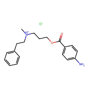 BENZOIC ACID, p-AMINO-, 3-(N-METHYL-N-PHENETHYLAMINO)PROPYL ESTER, HYDROCHLORIDE structure