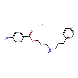 Benzoic acid, p-amino-, 3-(N-methyl-N-(3-phenylpropyl)amino)propyl ester, hydrochloride structure