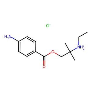[1-(4-aminobenzoyl)oxy-2-methylpropan-2-yl]-ethylazanium chloride structure