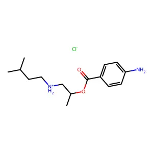 p-Aminobenzoic acid (2-(isopentylamino)-1-methyl)ethyl ester hydrochloride structure
