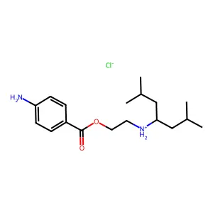 Benzoic acid, p-amino-, 2-((1-isobutyl-3-methylbutyl)amino)ethyl ester, hydrochloride structure