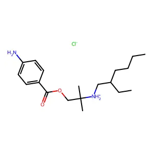Benzoic acid, p-amino-, (2-(2-ethylhexylamino)-2-methyl)propyl ester, hydrochloride structure