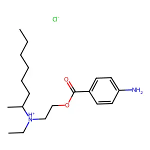 Benzoic acid, p-amino-, 2-(N-ethyl-N-(1-methylheptyl)amino)ethyl ester, hydrochloride structure