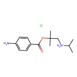Benzoic acid, p-amino-, 1,1-dimethyl-2-(isopropylamino)ethyl ester, hydrochloride structure