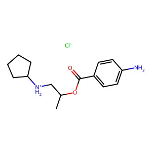 Benzoic acid, p-amino-, (2-(cyclopentylamino)-1-methyl)ethyl ester, hydrochloride structure