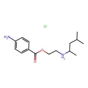 BENZOIC ACID, p-AMINO-, 2-((1,3-DIMETHYLBUTYL)AMINO)ETHYL ESTER, HYDROCHLORIDE structure