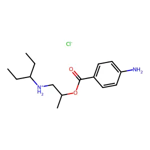 Benzoic acid, p-amino-, (2-((1-ethylpropyl)amino)-1-methyl)ethyl ester, hydrochloride structure