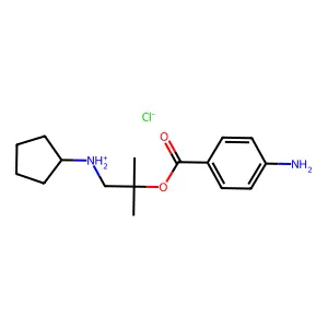[2-(4-aminobenzoyl)oxy-2-methylpropyl]-cyclopentylazanium chloride structure