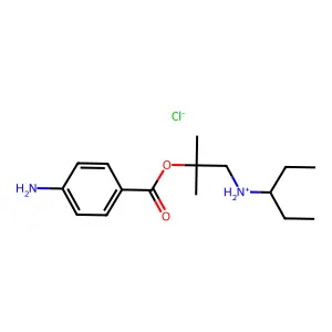 Benzoic acid, p-amino-, 1,1-dimethyl-2-((1-ethylpropyl)amino)ethyl ester, hydrochloride structure