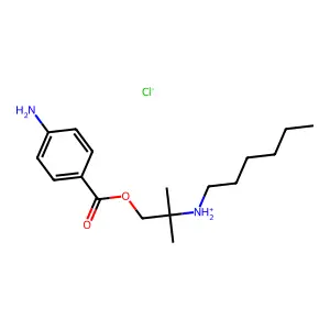 [1-(4-aminobenzoyl)oxy-2-methylpropan-2-yl]-hexylazanium chloride structure