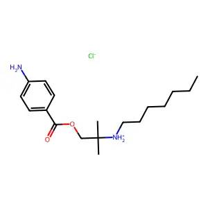 [1-(4-aminobenzoyl)oxy-2-methylpropan-2-yl]-heptylazanium chloride structure