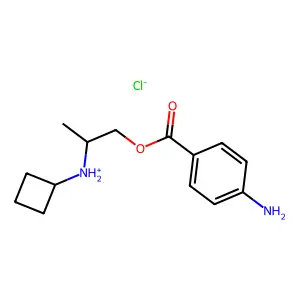 1-(4-aminobenzoyl)oxypropan-2-yl-cyclobutylazanium chloride structure