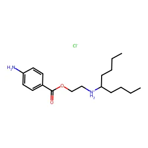 p-Aminobenzoic acid 2-((1-butylpentyl)amino)ethyl ester hydrochloride structure