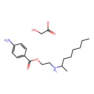 p-Aminobenzoic acid 2-(1-methylheptylamino)ethyl ester glycolate structure