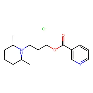 3-(2,6-dimethylpiperidin-1-ium-1-yl)propyl pyridine-3-carboxylate chloride structure