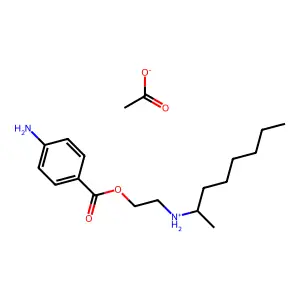 p-Aminobenzoic acid 2-((1-methylheptyl)amino)ethyl ester acetate structure