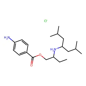 Benzoic acid, p-amino-, 2-(1-isobutyl-3-methylbutylamino)butyl ester, hydrochloride structure