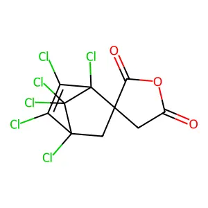 1,2,3,4,7,7-hexachlorospiro[bicyclo[2.2.1]hept-2-ene-5,3'-oxolane]-2',5'-dione structure