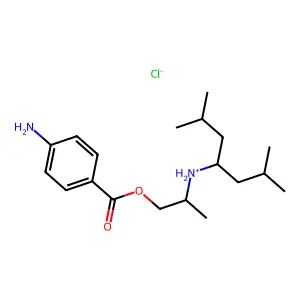 Benzoic acid, p-amino-, 2-((1-isobutyl-3-methylbutyl)amino)propyl ester, hydrochloride structure