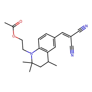 ((1-(2-Acetoxyethyl)-1,2,3,4-tetrahydro-2,2,4-trimethyl-6-quinolinyl)methylene)malononitrile structure