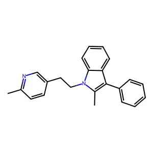 1-(2-(2-Methyl-5-pyridyl)ethyl)-3-phenyl-2-methylindole structure