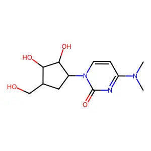 1-[2,3-dihydroxy-4-(hydroxymethyl)cyclopentyl]-4-(dimethylamino)pyrimidin-2-one structure
