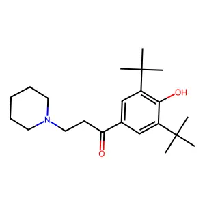 1-(3,5-ditert-butyl-4-hydroxyphenyl)-3-piperidin-1-ylpropan-1-one structure