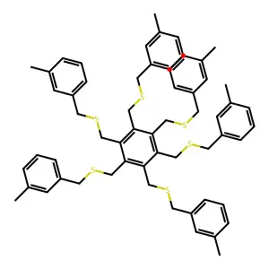 1,2,3,4,5,6-hexakis[(3-methylphenyl)methylsulfanylmethyl]benzene structure