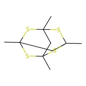 1,3,5,7-tetramethyl-2,4,6,8-tetrathiatricyclo[3.3.1.13,7]decane structure
