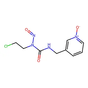 1-(2-chloroethyl)-1-nitroso-3-[(1-oxidopyridin-1-ium-3-yl)methyl]urea structure