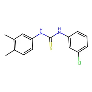 1-(3-chlorophenyl)-3-(3,4-dimethylphenyl)thiourea structure